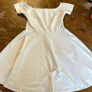 White Off the Shoulder Skater Dress Size S